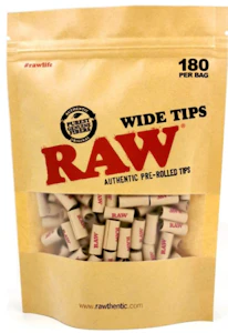 RAW - Pre-Rolled Tips - Wide - 180 per bag