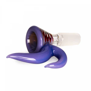 Red Eye Glass  - WIG WAG W/ DUAL HANDLE CONE BOWL 14MM PULL OUT (PURPLE SLYME)