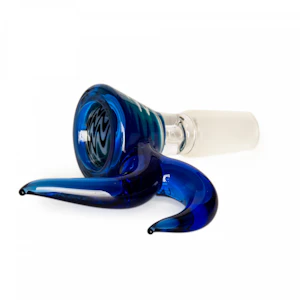 Red Eye Glass  - WIG WAG W/ DUAL HANDLE CONE BOWL 14MM PULL OUT (COBALT BLUE)