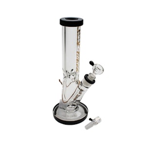 Tech Tubes - 12" Tech Tubes Glass Straight Bong - Black