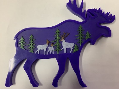 Purple Moose  - Moose with Deer & Trees