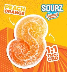 Spinach - SOURZ by Spinach Peach Orange 1:1 Soft Chews 5x5 g