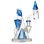 Gear Premium 7" Tall Sapphire Blue Strobiloid Concentrate Recycler w/Cone Perc & Carb Cap