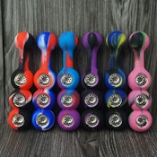 Silicone Pipe w/ Triple Metal Bowl
