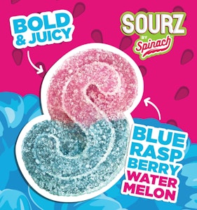 SOURZ by Spinach - SOURZ by Spinach Blue Raspberry Watermelon Soft Chews 5x5 g