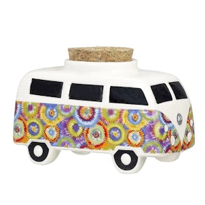  - VINTAGE BUS STASH JAR - COLORFUL FLOWER