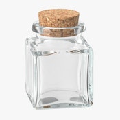 Square Glass Cork Stash Jar