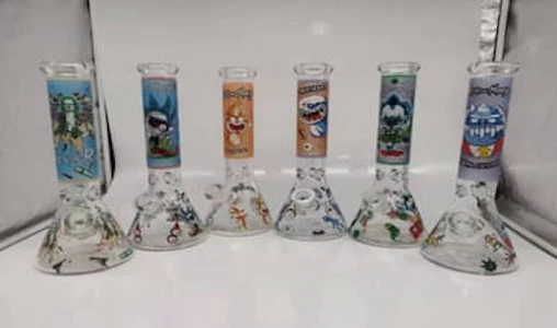 Bong glass - 14" 7mm Toxic Side Rick Glass Bong