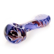 Red 4.5" Accented Purple Paisley Spoon Hand Pipe