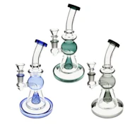 CONE PERC SPHERED BUBBLER - PLAIN JANE GLASS - 9"