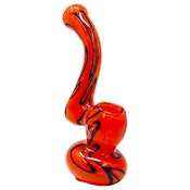 Bubbler- Medium Insideout Glass Orange