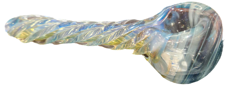 Cumberland Glassworks - Cumberland Glassworks| Blue Silver Fume Twisty Spoon
