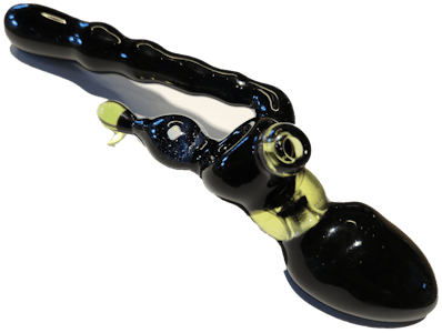 Intent Glassworks - Intent Glassworks| Green & Black Pipe w/Opal