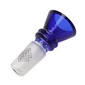 14MM GLASS RIBBED CONE BOWL | KARMA | BLUE