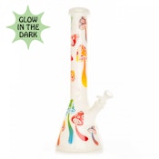 RED EYE - 15" WHITE GLOW-IN-THE-DARK MUSHROOM BONG