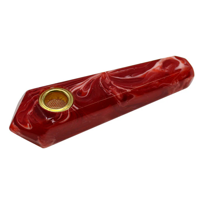 Maple Craft - Red Marble Effect Smoking Pipe (Resin) 3" Main Image