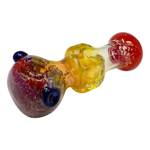 Maple Craft - Red Square Centre - Glass Pipe - 5 Inches