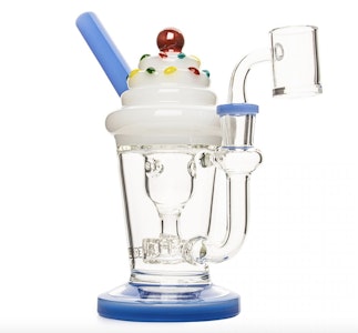 Accessories - 8" Periwinkle Milkshake Incycler Rig Red Eye Glass
