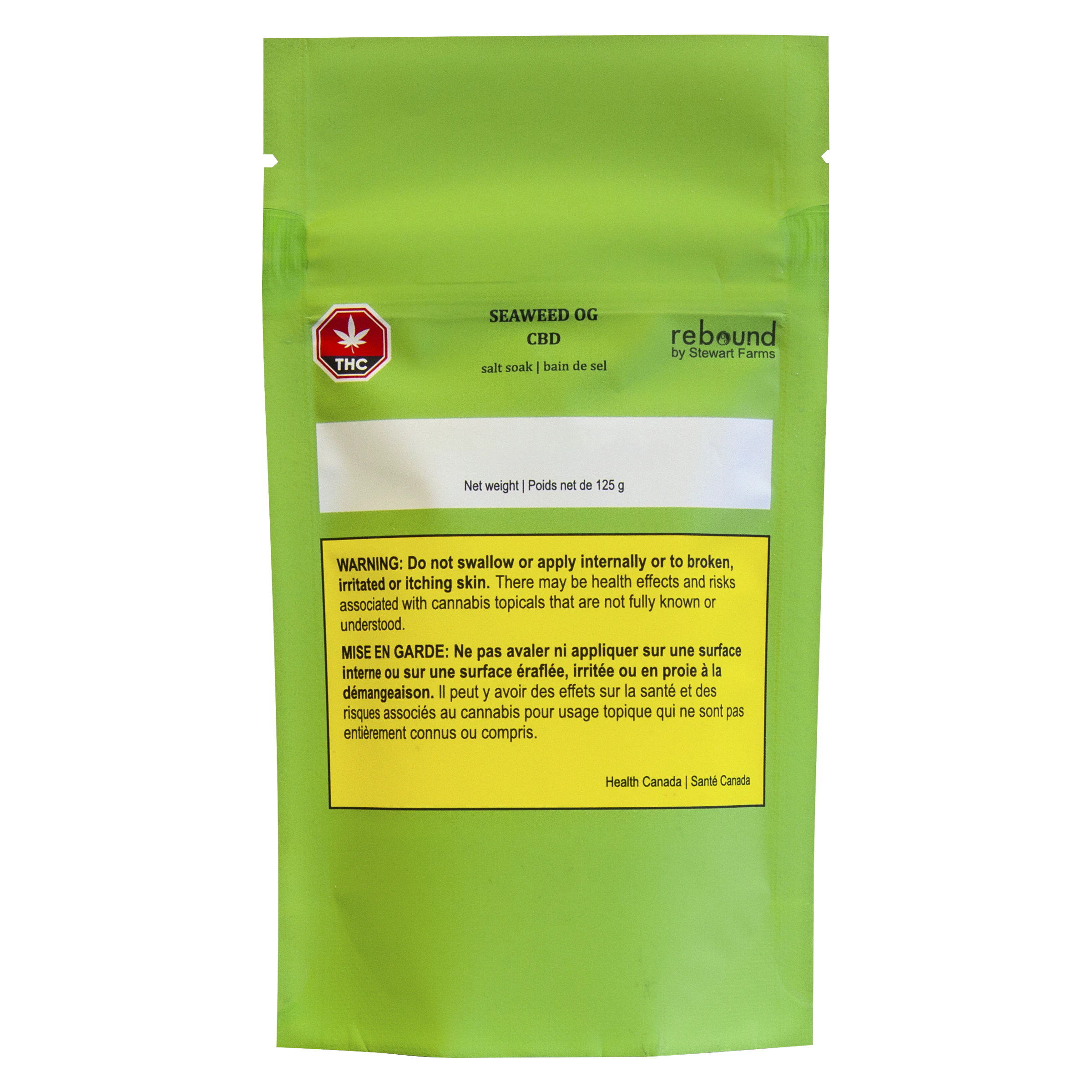Rebound by Stewart Farms - SEAWEED OG CBD SALT SOAK | Rebound by Stewart Farms -- 1 x 125g | Ease Main Image