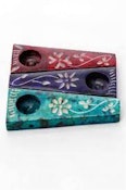 Stone Flower Engraved Pipes - Assorted Colors