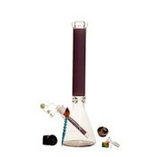 18" 9mm NH Font Beaker Bong w/ Base Art Red