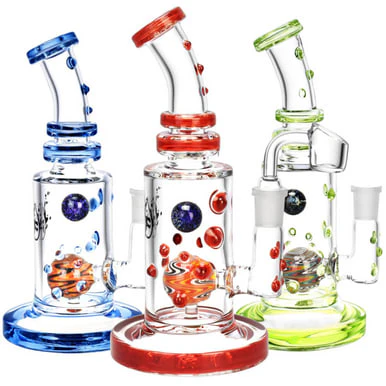 SMOKE ARSENAL - Pulsar Glass Wig Wag Ball 8" Perc Rig (Green) Main Image