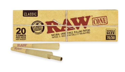 Raw - RAW - Classic - Pre-Rolled Cones (20pk) - 70/30 - .5g Cones