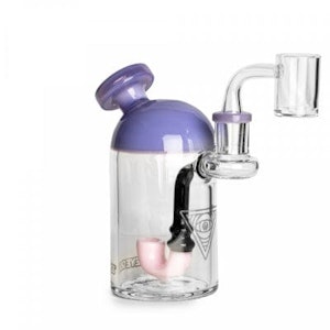 Red Eye Glass - PURPLE SLYME & PINK SLYME 'PIPE IN A BOTTLE' - 6" TALL