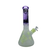 12" Frosted See Thru Design Neck Beaker Asst'd Colours