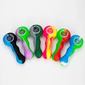 4" Silicone Pipe w/ Glass Bowl Assorted Colours