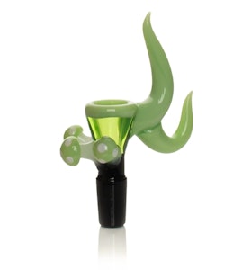 Red Eye Glass - 14MM MUSHROOM CLUSTER BOWL - GREEN SLYME