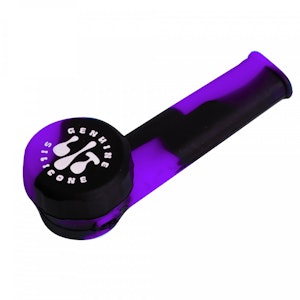 LIT SILICONE  - 3.5" HAND PIPE - PURPLE & BLACK