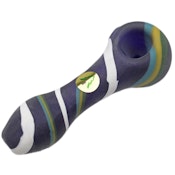 4.5" Tree Glass Blue & Amber Ribbon Glass Pipe