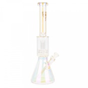 16" Metallic Terminator Finish Dual Chamber Beaker Tube (Rainbow)
