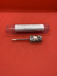 DunkinDabber - DunkinDabber Flathead Pourcasso Silver Leaf w/t Silver Bar 3 3/8