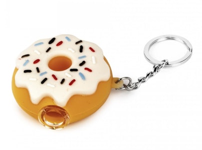 West Coast Gifts - LIT Silicone Hand Pipe & Keychain - 2.5" White Donut