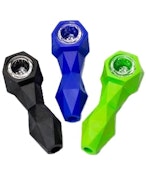 Silicone Diamond Shaped Pipe w/Glass Bowl