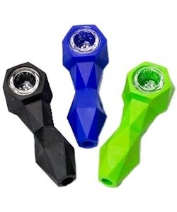 Buds Cannabis Store Guelph - Silicone Diamond Shaped Pipe w/Glass Bowl