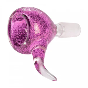 Red Eye Glass  - SPARKLE LIQUID 14MM BOWL / PULLOUT - PINK