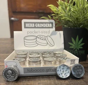 Spark - Small 2-Piece Silver Grinder with Design