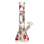 10" POWER TO THE FLOWER BEAKER - CLEAR
