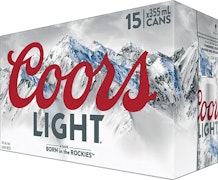 15C COORS LIGHT MOLSON - 15PK