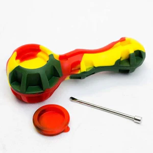 OneWholesale - OW - Silicone Hand Pipe (Rasta)