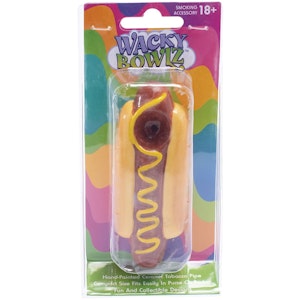 Accessory Distributor - Ceramic Pipe Wacky Bowlz Hot Dog 4.5"