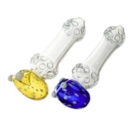5" Mushroom Craters Glass Hand Pipe | Gold