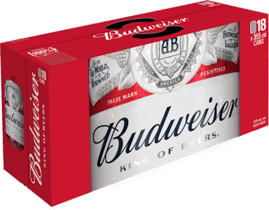 Budweiser - PRE - PACKED BUDWEISER 355ML 18UC CAN - 18PK