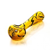 Red Eye Glass 4.5" Honey Gold Tiger Spoon Hand Pipe