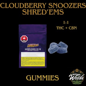 SHRED - Cloudberry Snoozers CBN:THC Softchews - 4 x 10mg