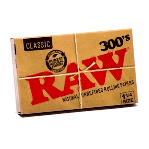 RAW - Raw 300's Natural Unrefined Classic 1 1/4 Size Rolling Paper - 300 Sheets, 1 pack