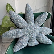 Giant Tweedy Grey Weed Leaf Pillow